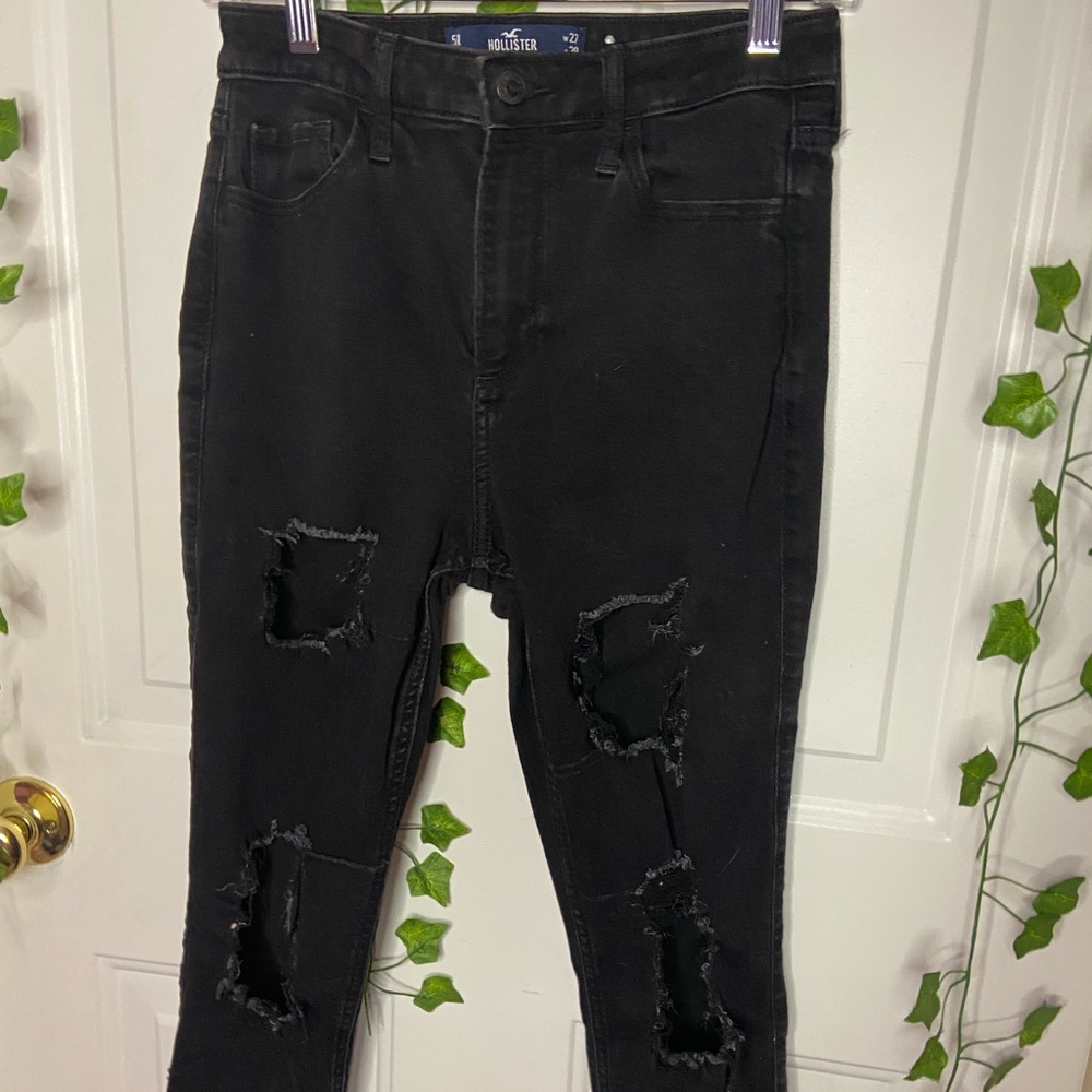 black ripped skinny jeans size- 5r